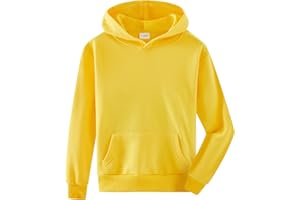 Spring&Gege Jungen Kapuzenpullover Pullover Sweatshirt Basic Einfarbig Baumwoll Hoodie für Kinder（3-12 Jahre）