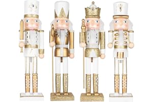 KI Store 120 cm, Boże Narodzenie, dziadek do orzechów, naturalnej wielkości, duży XXL, drewniany dziadek do orzechów, figurka dekoracja bożonarodzeniowa (czarno-biały)