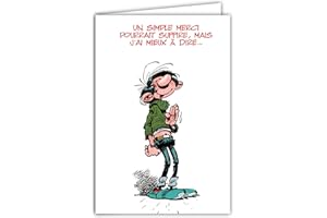 AFIE GLCT-0126 Gaston Lagaffe Carte de Remerciement avec Motif Merci