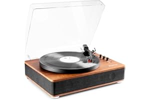 Fenton RP162 Platine Vinyle Bluetooth avec Haut-Parleurs Intégrés - Bois, Lecture 33, 45 et 78 Tours, Émetteur Bluetooth, Une Platine Idéale pour Décorer et Écouter Vos Vinyles