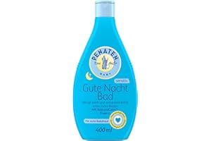 ‎PENATEN PENATEN Gute Nacht Bad, die milde Babypflege hilft klinisch bestätigt Babys beim Einschlafen, das gute Hautpflege Babygeschenk für die Baby Erstausstattung für Neugeborene, 400ml