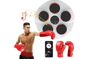 GOXAEEE Música Máquina de Boxeo LED Electrónica de Boxeo Target Smart Pared Equipo de Entrenamiento de Boxeo para Adultos y Niños, Soporta Bluetooth, Ajuste de Velocidad, Altura de Montaje Ajustable
