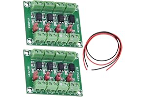 Youmile 2PCS PC817 4 Kanal Optokoppler Isolationsplatine Spannungswandler 3.6-30 V Treiber Photoelektrisch isoliertes Modul mit 24 AWG Kabel