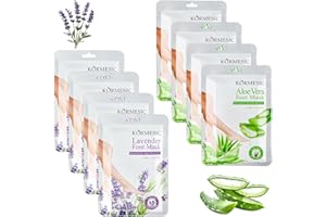 DIANFEN Foot Peel Mask - 8 Pcs Exfoliating Foot Mask Socks, Foot Moisturiser Socks for Foot Care,Soften Dry And Cracked Heels, Rough Feet, And Improve Calluses (4 x Lavender & 4 x Aloe Vera)