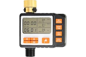 PNI WT11 PRO Irrigation Programmer, LCD Display, 3/4 Connection, Black Orange