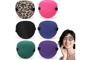 BOHUIZ 6Pcs Eye Patch, 3D Adjustable Medical Eye Patch for Adults and Kids, Amblyopia Lazy Eyes Patches for Left or Right Eyes, 6 Colors Soft EyePatches