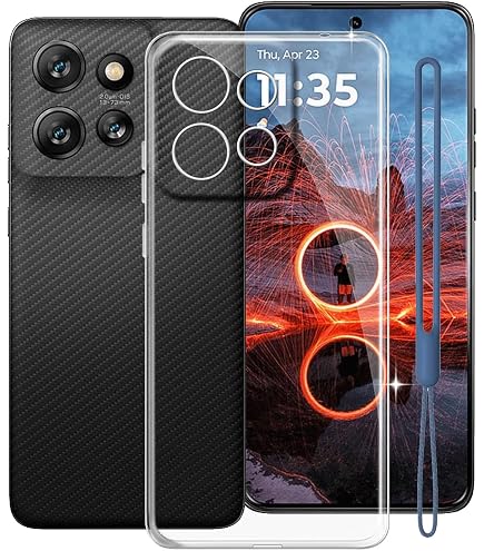 HuiYouMY 1Pcs Cover e 1Pcs Vetrino Compatible with Motorola Thinkphone 25 Cover Antiurto Custodia Piu Vetro temperato Compatible with Protezione Motorola Thinkphone 25 Pellicola Protettiva,Black