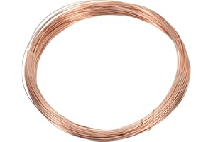 PATIKIL 66 Pies Sólido Desnudo Cobre Alambre, 25 Calibre 99.9% Puro Cobre Alambre 0,5mm Suave Cuentas Alambre Metal Planta Tallo Lazos para Joyería Artesanía (20m)