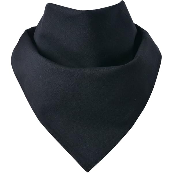 Bandana Nera 100% Cotone – 22x22 Pollici, Multifunzione, Unisex, Stile Classico