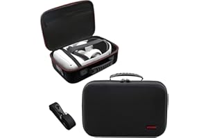 NexiGo Maletín Dueo para Quest 2 con Correa Elite, Todo en uno, Ligero, Auriculares para Juegos de VR y Accesorios para Mandos, Caja Dura de Protección para Viajes con Correa para el Hombro (Negro)