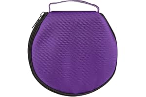 ELEZAY Small CD Case Storage Wallet DVD Disc Dividers Folder Holder Round Oxford Bag 20 Capacity Purple