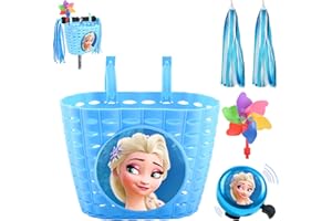 XIEXIESHER Panier Velo Enfant, Licorne Panier Velo Avant, Amovible, Panier Velo Enfant Fille, Licorne Panier Velo, avec Cloche de Vélo, Autocollants Licorne et Enfant Vélo Rubans Tassel