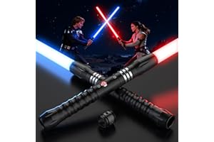 FLYQINTESS Lightsaber Star Wars, 2-in-1 Dueling saber, 24 Colors+18 Combat Sound Effects, Rechargeable Lightsaber with Metal Handle & 4 Modes, Laser Sword Toy for Kids and Adults Cosplay Party Gifts(102CM 2PC)