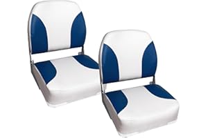 PROTEC [pro.tec] 2 x Siège de bateau rembourré pliable bleu/ blanc