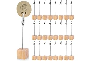 Vegena Lot de 25 supports pour photo avec pinces - Support individuel pour mémo - Pour mariage, décoration de maison, bureau, décoration de maison, fête