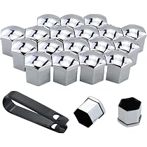 Xiciki - 20 Cache-Écrous 19 Mm Hexagonaux + Outil (Protection Roue Voiture)