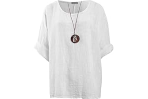 Love My Fashions® Women's Italian Lagenlook Tunic Top – Oversized Loose Fit 3/4 Sleeve Round Neck Casual & Comfortable UK Fashion