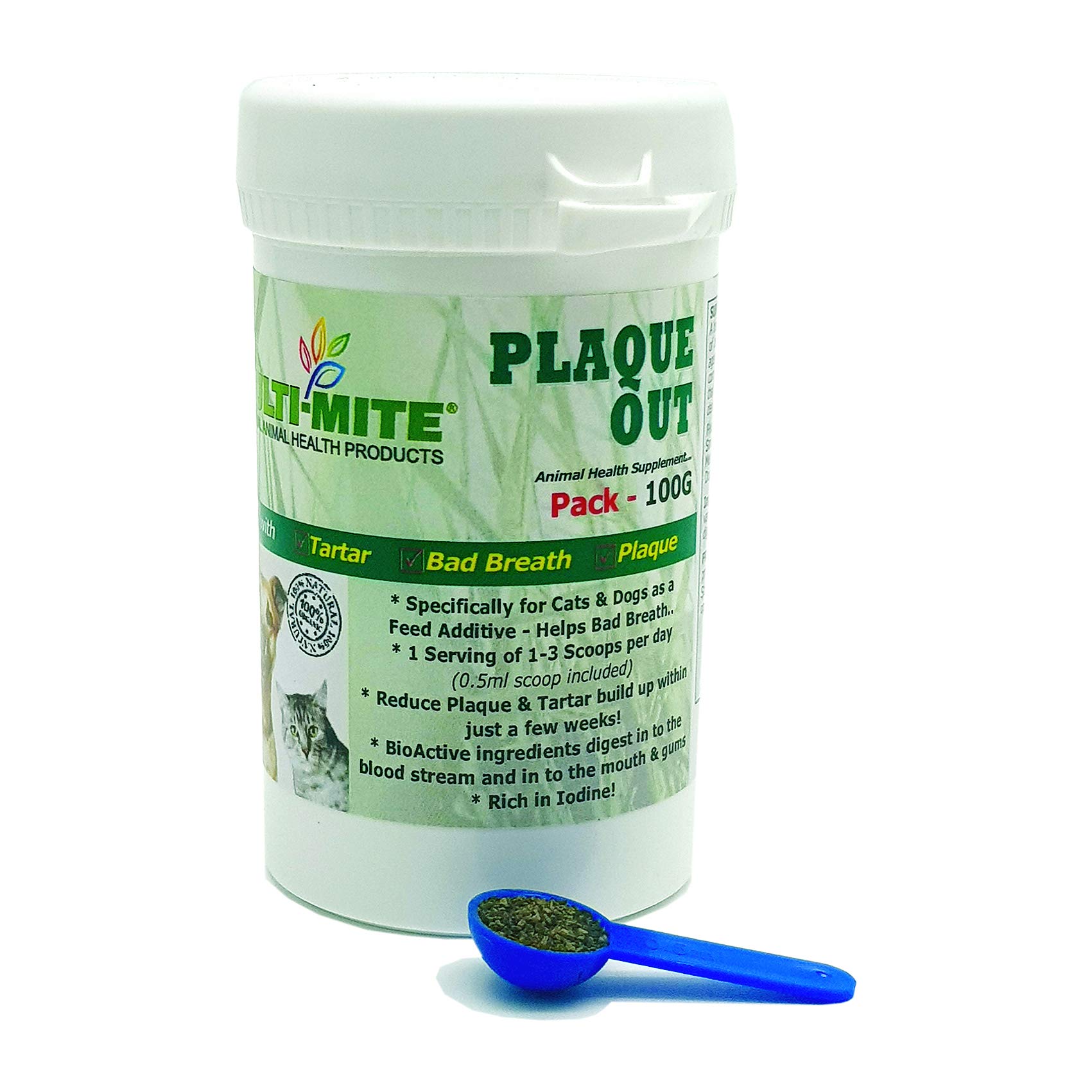 PLAQUE OUT 100G Dog and Cat Plaque Off Tartar, Plaque Remover Teeth