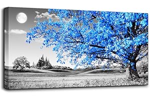 hyidecorart Cuadro Moderno en Lienzo Árbol Azul, 1 Parte Cuadros Arbol De La Vida, Árboles Naturaleza Cuadros Decoracion Salon Dormitorios Comedor Oficina Pasillo Cocina Y Baño