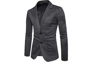 NUSGEAR 2021 Blazer Hombre Chaquetas de Traje Slim fit Blazer de un Pecho Color sólido Abrigo Chaqueta Blazer Esmoquin Casual Traje Abrigos Manga Larga Adecuado Boda Fiesta Negocio