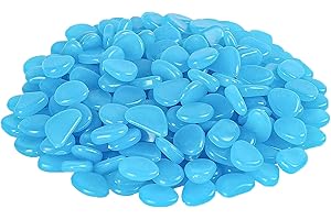 QOXEZY Glowing Pebbles Stones,Glow In The Dark Luminous Stones Colorful Glowing Rocks Cobblestones Gravel Decoration for Garden Yard Walkaway Aquarium Fish Tank
