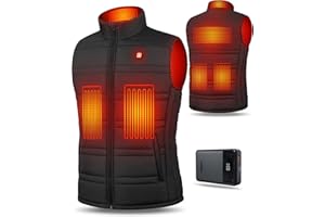 UNBON Chaleco Calefactable Hombre Mujer, Chaleco Calefactable con Batería 14400mAh, Chaleco Térmico Eléctrico con 6 Zonas Calefactables 3 Temperaturas, Chaleco Calentador para Moto Caza