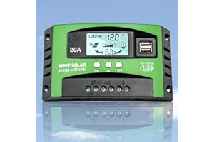 NUOFUWEI MPPT 100A Solarladeregler 12V 24V Solarregler MPPT 100A Solar Laderegler mit Temperatursensor LCD Display 2 USB Ports, Passend für Solarmodule 12V 24V Gel Sealed Flooded und Lithium Batterie