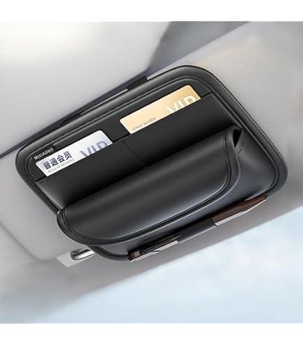 Organiseur Pare-Soleil Voiture Avec Poches Et Clip Lunettes - Rangement Pratique Et Élégant
