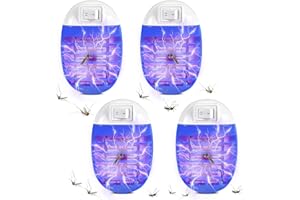 Wffeila Moustique Tueur Lampe 4 Pack,Prise Moustique électrique,UV Anti Moustique,Lampe Anti Moustique,Professionnel et Efficace Prise Anti Insectes Electrique Bug Zapper Lampe avec Night Light