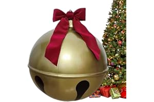 leryveo Bola de Navidad Inflable de Gran tamaño | Bola Gigante de Cascabel Colgante | Adornos de Bolas navideñas de Gran tamaño | Decoraciones de jardín Colgantes de Navidad al Aire Libre