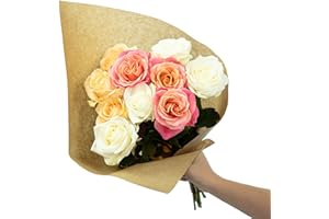 FLOWERBOX Bouquet « Poetry pastel » - 10 tiges - Longueur de tige : environ 60 cm