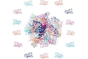 Gullor Lot de 50 trombones mignons de couleurs assorties en forme de chat - Cadeaux pour les amateurs de chats - Fournitures de bureau