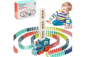 Pipihome Domino Train Toys for 3 4 5 Year Old Boys Gifts, Dominoes Set 120PCS Domino Blocks Train Toy Dominoes Game Birthday Gifts for 3 Year 2 3 4 5 Olds Boys Girls Children
