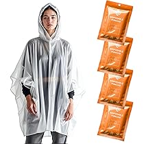 Poncho Antipioggia ZENO - Confezione Da 4, Taglia Unica, Ultracompatto (come Una Carta Di Credito)
