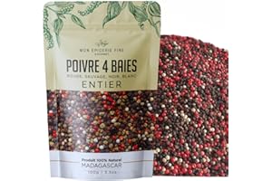 MON EPICERIE FINE GOURMET Mon Epicerie Fine. Poivres 4 Baies Entier de Madagascar - Séléction gourmet - Melange parfait de saveur et 100% Naturel 100g Sachet ZIP refermable recyclable fabriqué en Europe