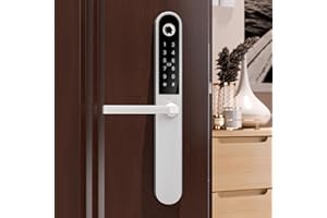 Blusafe Apollo Silver Keyless Door Handle for Home Security, Finger Print, Key Card, Keypad, App Control, Remote Lock/Unlock