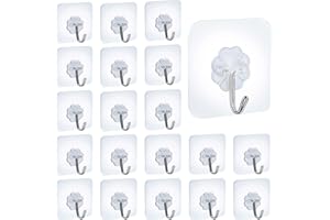 WDJLNZB Transparente Haken Selbstklebend Klebehaken Transparenter Haken Handtuchhaken Wandhaken für Küche Bad Wand & Decke Aufhänger, Haken zum Aufhängen von Handtuch, Schlüssel, Mantel (20pcs)