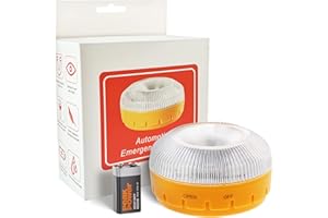 BNEHHOV Luz de Emergencia Base Magnético V16 Homologada Luz Led IP54 Preseñalización Peligro Kits de Emergencia para Coches y Motocicletas Luz Amarilla Intermitente y Blanca Fija