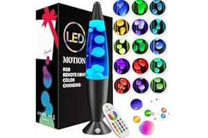 ‎FOOING FOOING Lavalampe Groß 17 Farbwechsel Steuerbar | Große Lavalampen Schwarz für Kinder Erwachsene | Lavalampe xxl Dimmbar mit Fernbedienung | Lavalampes Playstation Schlafzimmer lila/ blau/grün-40cm