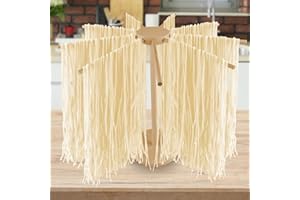 WANDGU Secador de pasta de madera: secador de pasta plegable de madera con 9 brazos extraíbles para hasta 4,5 kg, versátil y reutilizable, soporte para pasta con base, plegable para pasta casera