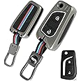 FlyPico Metal Silicon Car Key Cover Compatible with INNOVA Crysta and corrola altis 2 Button Smart Key Special Feature Visible in Low-Light Condition