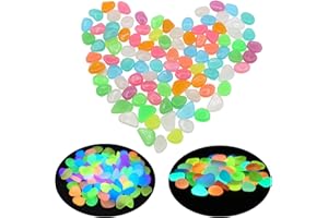 LNGJIN 300 stücke Bunt Leuchtsteine, Leuchtender Stein, Leuchtende Kieselsteine, Fluoreszierende Steine, Leuchtsteine Garten Bunt für Gartengehweg Dekoration, Pflanzen Topf, Aquarium