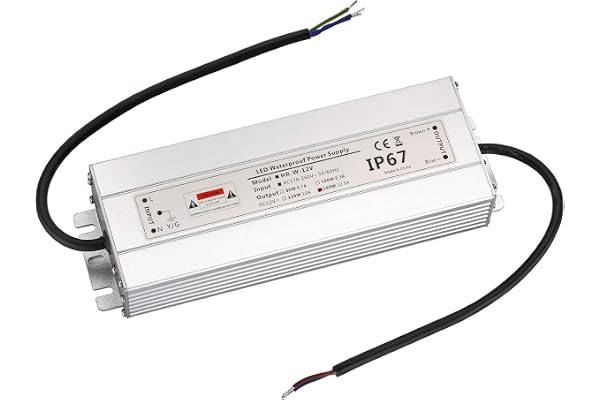 CPROSP Transformateur 220v/12v 150W, Convertisseur Etanche IP67, Driver LED 12v 12,5A, Transformateur Projecteur Piscine