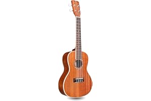 Cordoba Ukulele koncertowe 15 cm - ręcznie wykonane z mahoniowej góry, tyłu i boki, autentyczna rozeta abalone i satynowe wykończenie oraz włoskie sznurki Aquila premium - dla początkujących i profesjonalistów