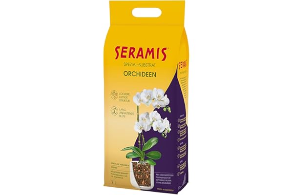 Seramis substrat spécial orchidées, 7 L – Substrat à orchidées avec billes d’argile et écorces de pins. Nutrition et oxygénation idéales