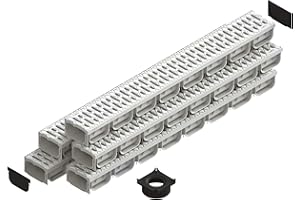 STANDARTPARK VODALAND Canaleta desague con rejilla de plastico Easy 2 color Gris Kit 5 metros