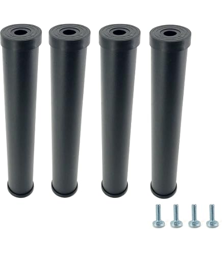 Miroytengo Set 6 Gambe Metalliche Quadrate Per Rete Letto 45 Cm - Morsetto Per Tubo 30x30 Mm
