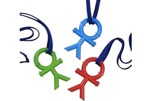 Sensory Direct Chewbuddy Stickmen & Lanyard - Pack of 3, Sensory Chews or Teething Aid | for Kids, Adults, Autism, ADHD, ASD, SPD, Oral Motor or Anxiety Needs | Green, Red, Blue