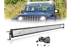 ‎SKYWORLD SKYWORLD 42 Zoll 540W LED Arbeitsscheinwerfer 1 Stück,Spot-Flut-Kombistrahl mit Kabelbaum Wasserdichter Kabelsatz Relais Adapter LED Scheinwerfer 12V für 4x4 Offroad Auto Traktor SUV KFZ Fahrzeuge
