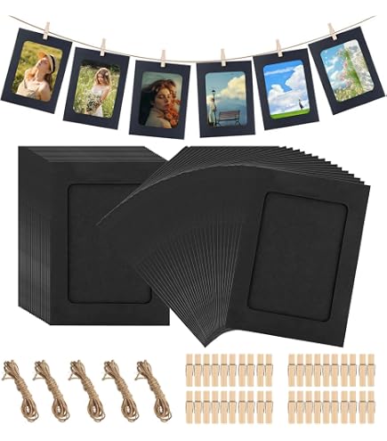 Kartenständer Set 8 Stück – Memo Clip Halter Aus Holz & Metall, Foto Halter Mit Klammern Für Postkarten, Bilder, Visitenkarten, Menüs & Notizen – Schwarz, Stabiler Fotohalter Für Zuhause & Büro Memo
